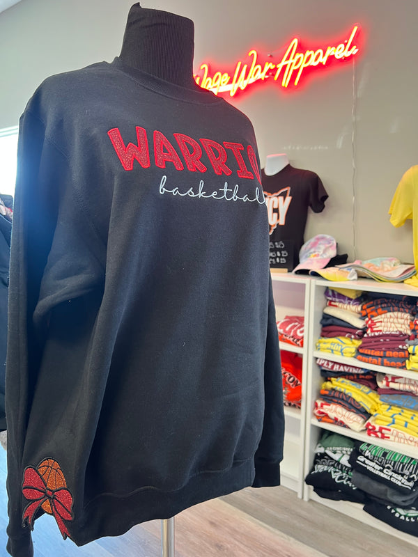 Goshen Warriors Custom Side Ribbon Embroidered Basketball Crewneck
