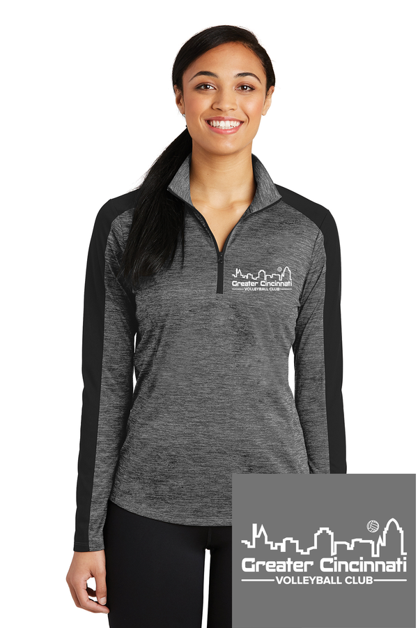 GCVC Ladies BLK/GREY 1/4-Zip Pullover