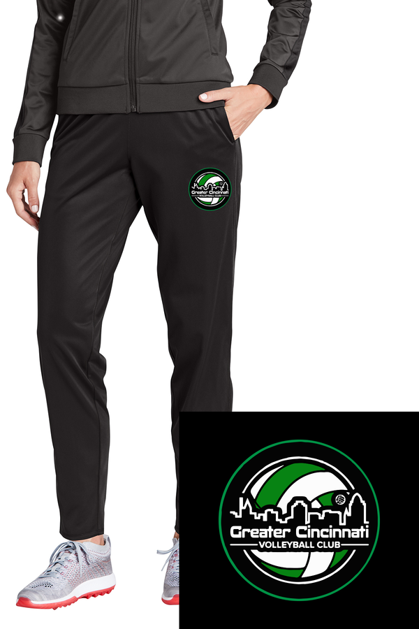 GCVC hip logo circle Ladies Performance Poly Open Bottom Sweatpants With Pockets
