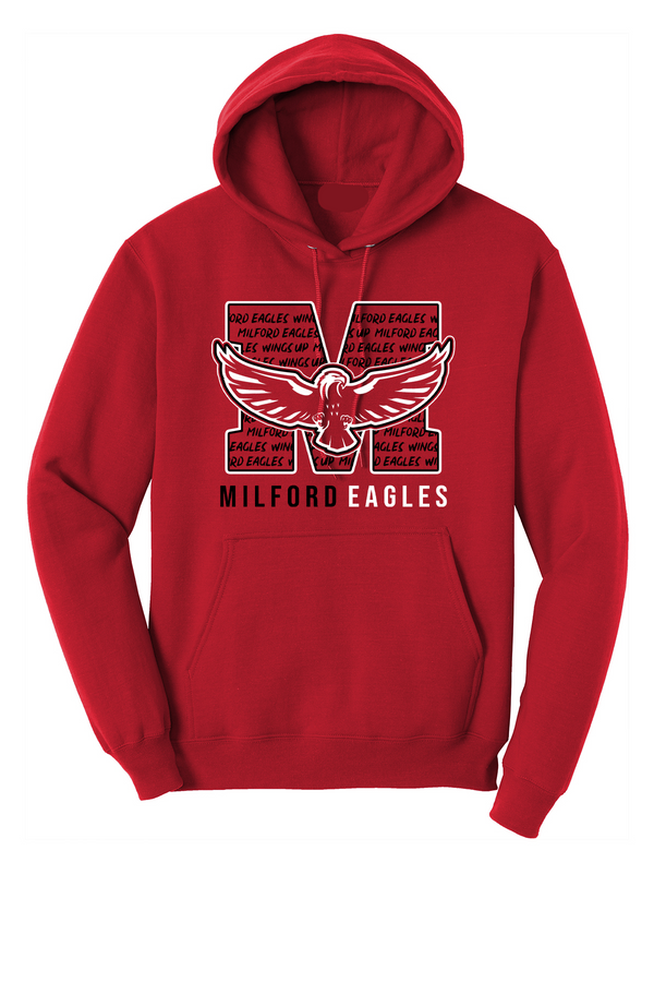 Milford Eagles Wings Up Hoodie