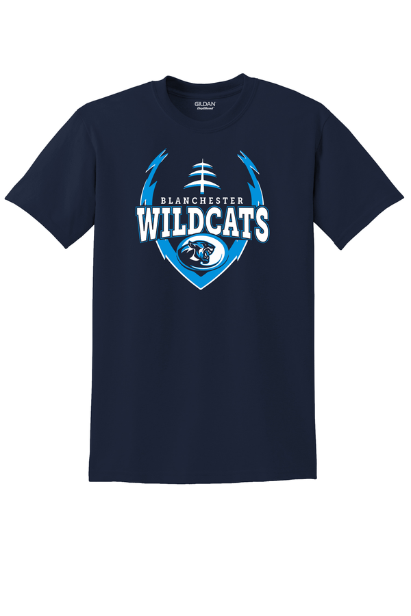 BLANCHESTER WILDCATS BIG LOGO FOOTBALL TEE