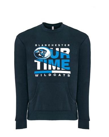Blanchester Wildcats Our Time Crew neck With Pocket